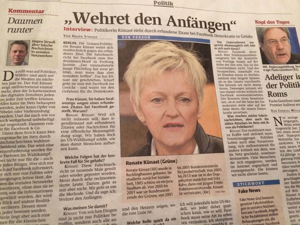 Postfaktischer Adventskalender, Teil 13: Renate&nbsp;Künast